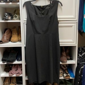 Express black pinstriped dress